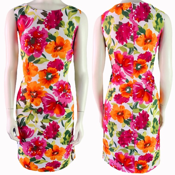 Ronni Nicole Dresses & Skirts - RONNI NICOLE FLORAL SLEEVELESS PINK TROPICAL SUMMER VACATION DRESS WOMEN SIZE 10